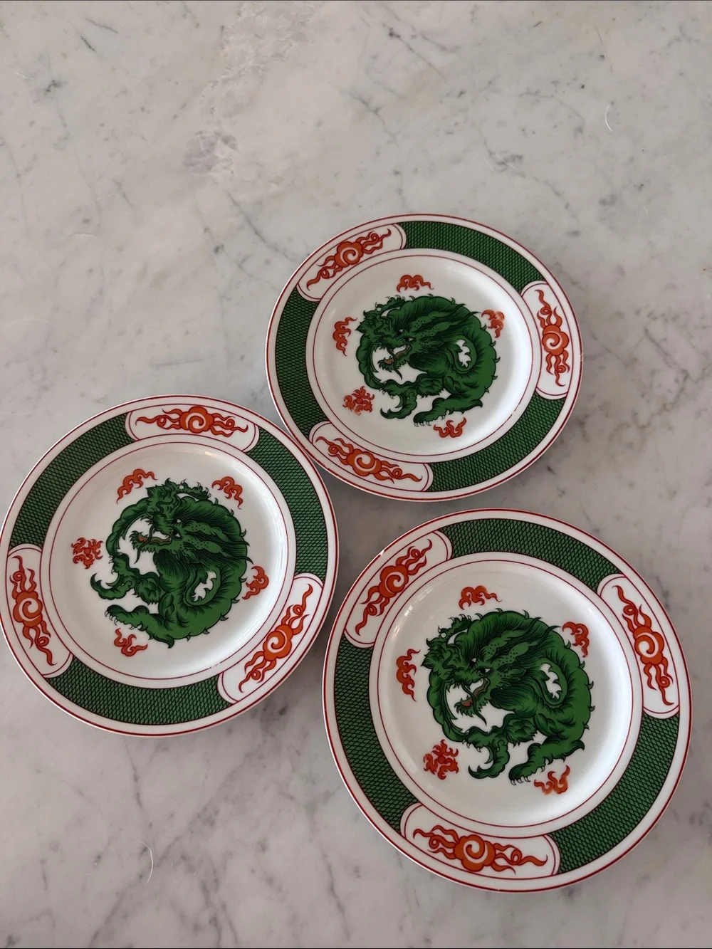Vintage Fitz & Floyd Dragon Crest Salad Dessert Plates 7.5” Set of 3